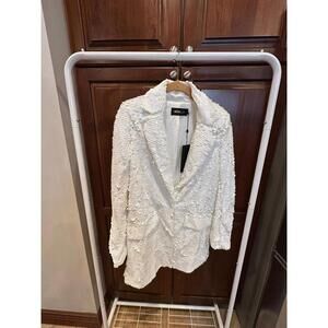 Selene sequin blazer in white xSmall
